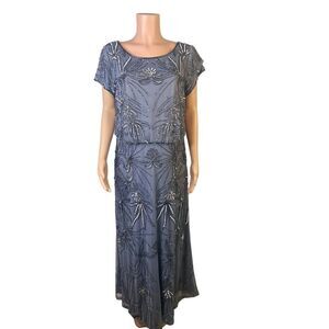 Adrianna Papell | Dresses | Adrianna Papell Beaded Blouson Dress In Dusty  Blue 4w Mother Of The Bride | Poshmark